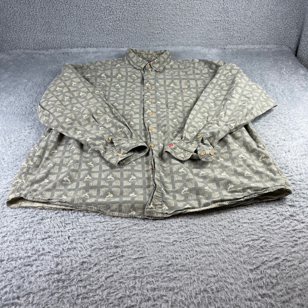 Barn Fly Mens XL Button Down Shirt Cowboy Bronco Print Western Made in USA
